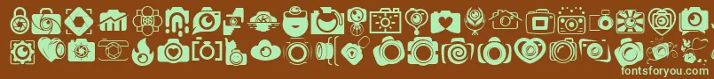 CAMERA   FOTOGRAAMI Font – Green Fonts on Brown Background