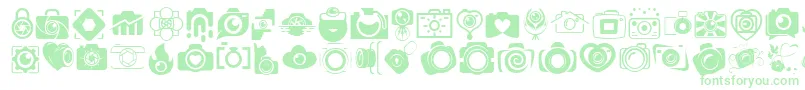 CAMERA   FOTOGRAAMI Font – Green Fonts on White Background