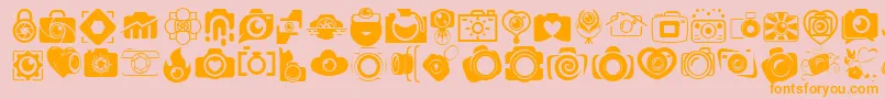 CAMERA   FOTOGRAAMI Font – Orange Fonts on Pink Background