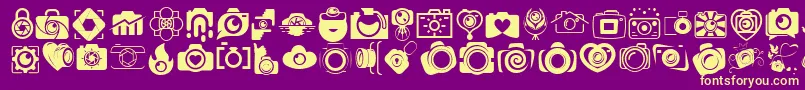 CAMERA   FOTOGRAAMI Font – Yellow Fonts on Purple Background