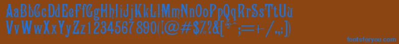 Campanile Font – Blue Fonts on Brown Background