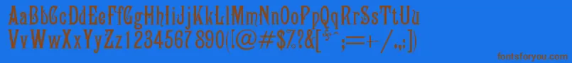 Campanile Font – Brown Fonts on Blue Background