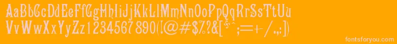 Campanile Font – Pink Fonts on Orange Background