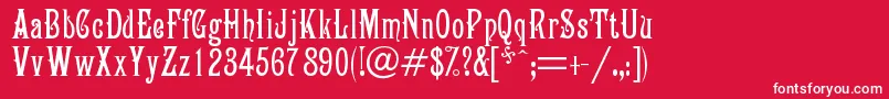 Campanile Font – White Fonts on Red Background