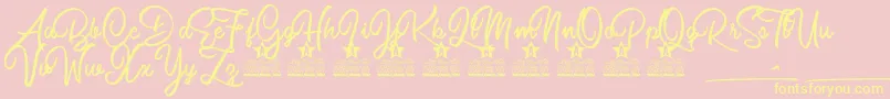 Campesina Personal Use Font – Yellow Fonts on Pink Background