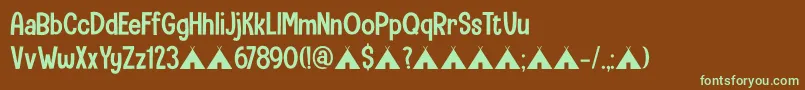 Camping Holiday DEMO Font – Green Fonts on Brown Background