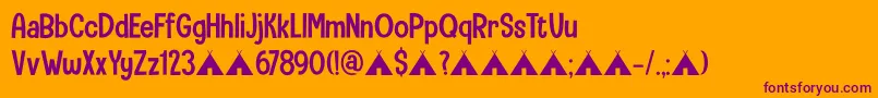 Camping Holiday DEMO-fontti – violetit fontit oranssilla taustalla