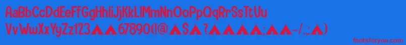 Camping Holiday DEMO Font – Red Fonts on Blue Background