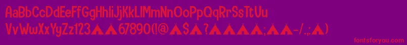 Camping Holiday DEMO Font – Red Fonts on Purple Background