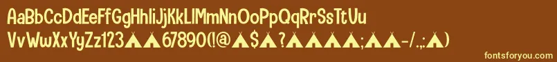 Camping Holiday DEMO Font – Yellow Fonts on Brown Background