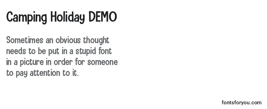 Review of the Camping Holiday DEMO Font