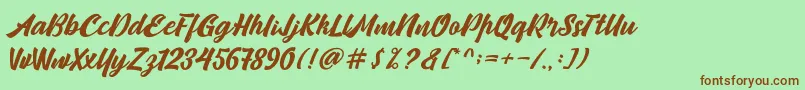 Camping Font – Brown Fonts on Green Background