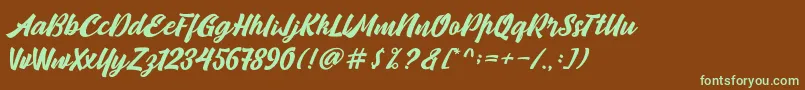Camping Font – Green Fonts on Brown Background