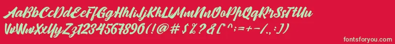 Camping Font – Green Fonts on Red Background