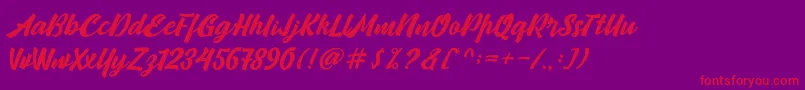 Camping Font – Red Fonts on Purple Background