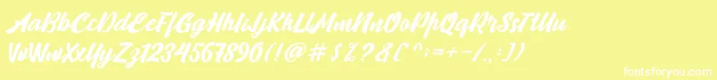 Camping Font – White Fonts on Yellow Background