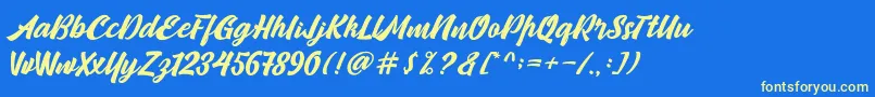 Camping Font – Yellow Fonts on Blue Background