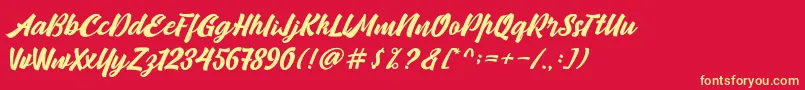 Camping Font – Yellow Fonts on Red Background