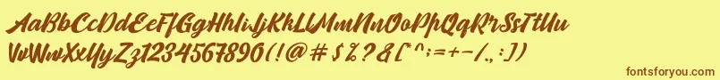 Camping Font – Brown Fonts on Yellow Background