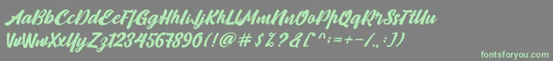 Camping Font – Green Fonts on Gray Background
