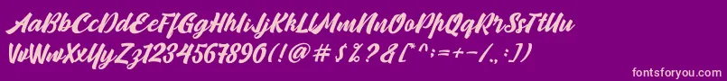 Camping Font – Pink Fonts on Purple Background