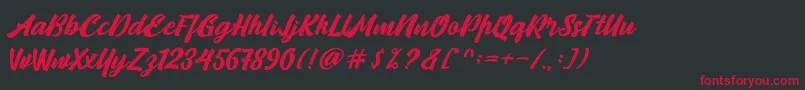 Camping Font – Red Fonts on Black Background