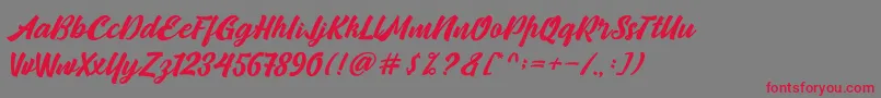 Camping Font – Red Fonts on Gray Background