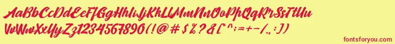 Camping Font – Red Fonts on Yellow Background