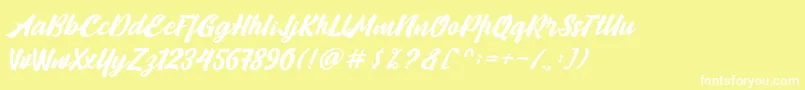 Camping Font – White Fonts on Yellow Background
