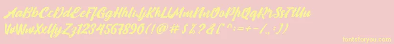 Camping Font – Yellow Fonts on Pink Background