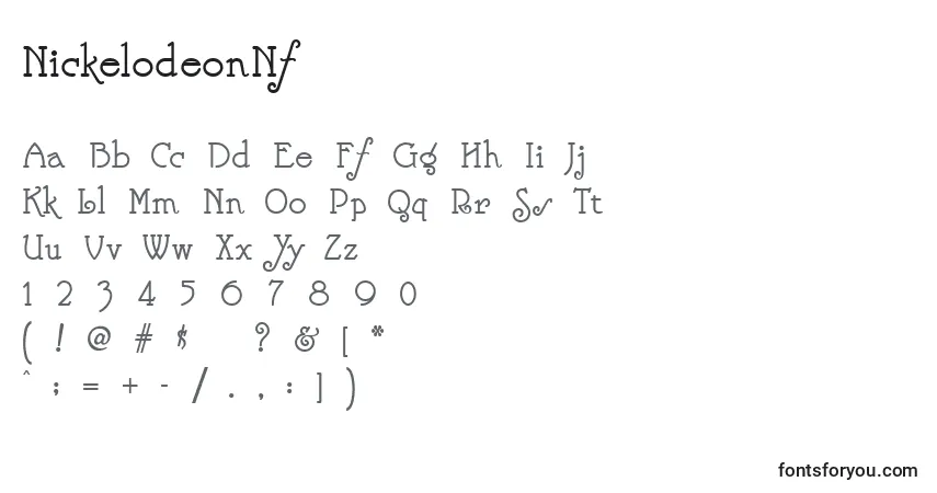Шрифт NickelodeonNf – алфавит, цифры, специальные символы
