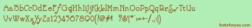 NickelodeonNf Font – Brown Fonts on Green Background