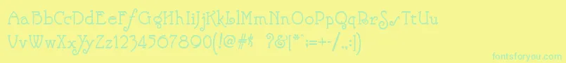 NickelodeonNf Font – Green Fonts on Yellow Background