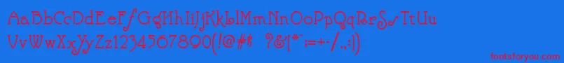 NickelodeonNf-Schriftart – Rote Schriften auf blauem Hintergrund