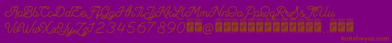 Campione PERSONAL USE ONLY-Schriftart – Braune Schriften auf violettem Hintergrund