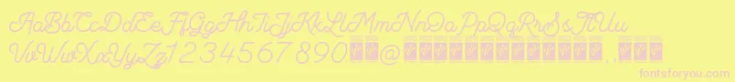 Campione PERSONAL USE ONLY-Schriftart – Rosa Schriften auf gelbem Hintergrund