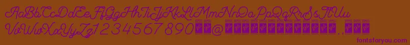 Campione PERSONAL USE ONLY Font – Purple Fonts on Brown Background