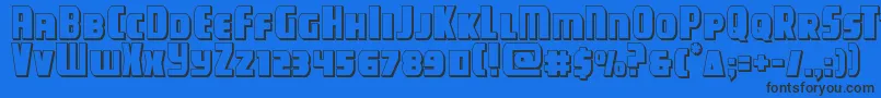 campjustice3d Font – Black Fonts on Blue Background