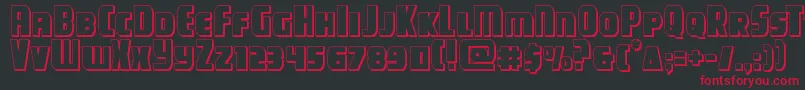 フォントcampjustice3d – 黒い背景に赤い文字