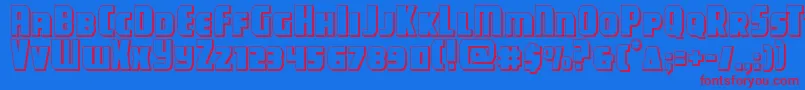 campjustice3d Font – Red Fonts on Blue Background