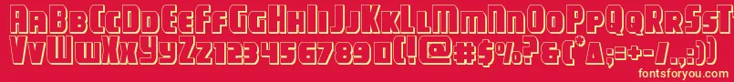 campjustice3d Font – Yellow Fonts on Red Background