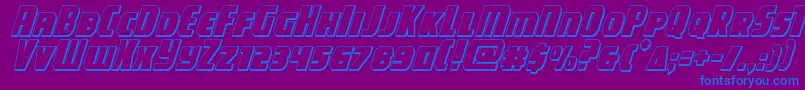 フォントcampjustice3dital – 紫色の背景に青い文字