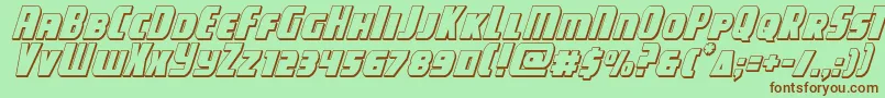 Шрифт campjustice3dital – коричневые шрифты на зелёном фоне