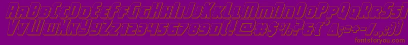 フォントcampjustice3dital – 紫色の背景に茶色のフォント