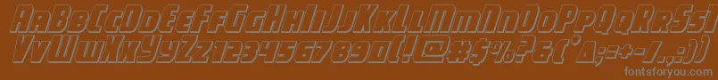 フォントcampjustice3dital – 茶色の背景に灰色の文字