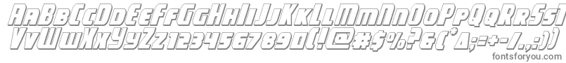 フォントcampjustice3dital – 白い背景に灰色の文字