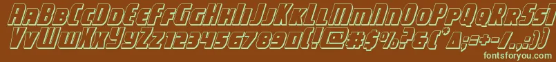 Шрифт campjustice3dital – зелёные шрифты на коричневом фоне