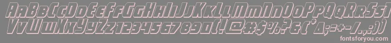 フォントcampjustice3dital – 灰色の背景にピンクのフォント