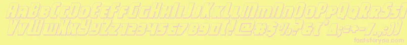 Шрифт campjustice3dital – розовые шрифты на жёлтом фоне