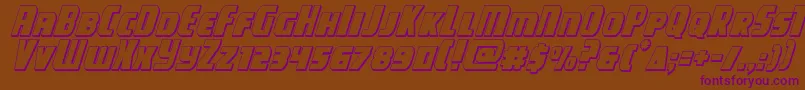 Шрифт campjustice3dital – фиолетовые шрифты на коричневом фоне